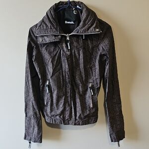 Bench Women's Small Textured Dark Brown Zip Up Jacket